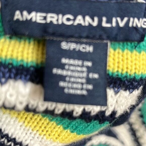 6/$25 AMERICAN LIVING WOMEN'S LINEN BLEND STRIPED BOATNECK SWEATER 3/4 SLEEVE - Picture 7 of 8